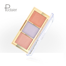 Pudaier 3 Colors Waterproof Highlighter Pressed powder Facial Bronzer Makeup